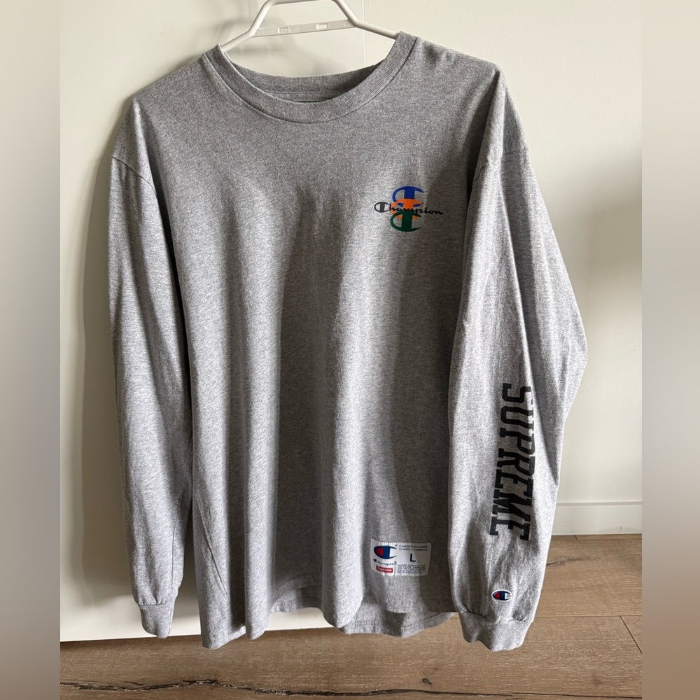 Champion x Supreme Gray long sleeve